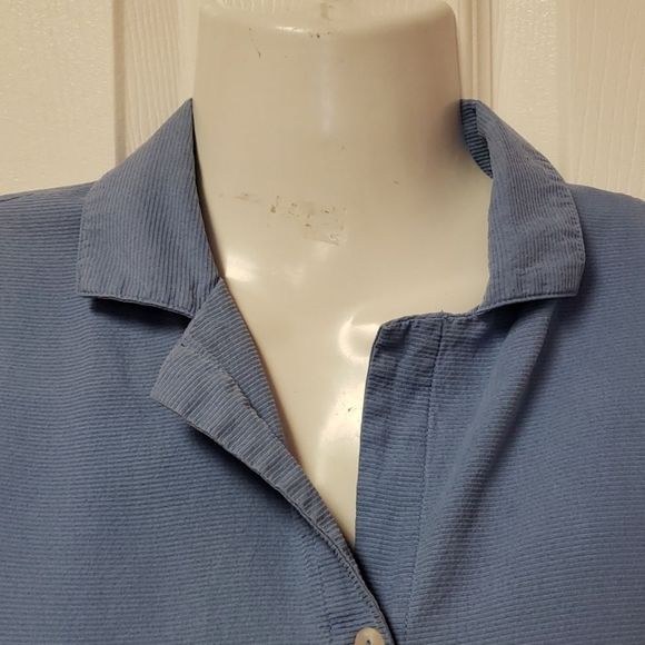 100% SILK Tristan & Iseut Silk Blue Blouse Shirt - Picture 5 of 9
